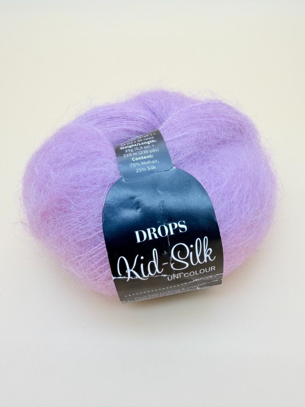 Drops Kid Silk Yarn Lilac 75% Mohair 25% Silk 25g 230yd Knitting Crochet